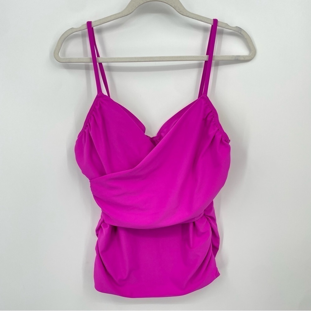 Old Navy Wrap Front‎ Underwire Tankini Top pink fuschia Sz M